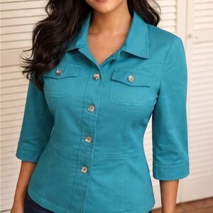 Rafaella Turquoise Utility Jacket